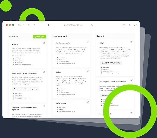 Event project management interface
